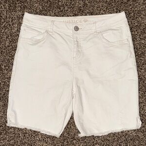 Justice Women's White Jean Shorts